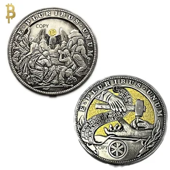 Pohyblivý Mechanizmus Mince Zlaté Bitcoin Mince/Spasiteľa Strane Roman Booteen Umenie Hobo Nikel Magic Mince Zberateľské Umenie
