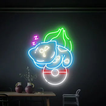 PokeBall Anime Neónový Nápis Vlastné Cartoon Neónové Značky Wall Art Darček K Narodeninám Izba Dekor Hra