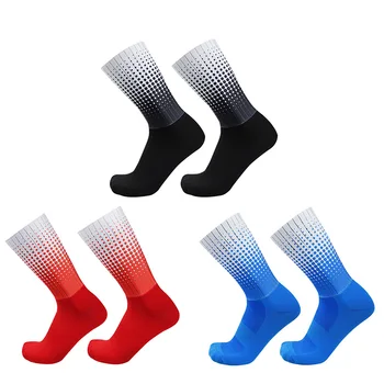 Polka Nové Dot Štýl Letných Športov bežecké Ponožky Non-slip Silicone Pro Venkovní Racing Bike Ponožky Calcetines Ciclismo