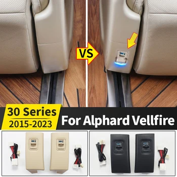 Pre Toyota Alphard Vellfire 30 Série 2015-2023 2022 Zmena Sídla USB Nabíjačka Interiéru inovované Príslušenstvo Rýchlo Duálne Rozhranie