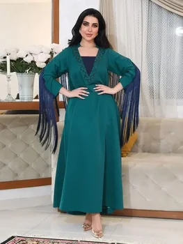 Ramadánu Strapce Abaya Saudskej Arábie, Turecka Islamskej Moslimských Dlhé Šaty Modlitba Oblečenie Žien, Kaftany Djellaba Župan Femme Musulmane