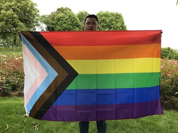 SKY Dúhová VLAJKA Vlajka 90x150cm Banner 100D Polyester s 2 priechodky lgbt Homosexuálov dúhový Pokrok Pride vlajka domáce dekorácie