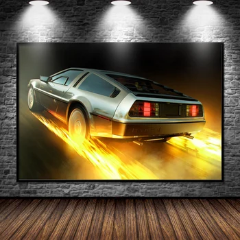 Späť Do Budúcnosti DeLorean DMC-12 Historických vozidiel Supercar Plagáty a Tlačí na Steny Umelecké Plátno Obrazy Pre Domáce Obývacia Izba Dekor
