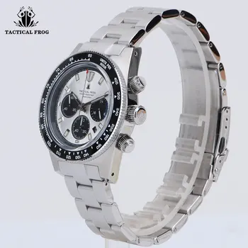 Taktické Žaba pánske Quartz Chronograf Náramkové hodinky VS75B Solar-powered Pohyb Potápanie 200 M Vodotesný Ocele 316L Dátum Sapphire