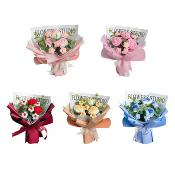 Ukončené Háčkovanie Kvetinové Kytice Umelé Kvety, Háčkované Kytice pre Matky Deň Valentína, Svadbu