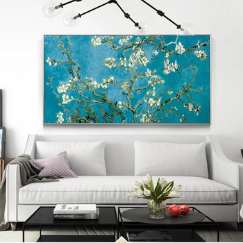 Van Gogh Mandľový Kvet Kvetov Plátno Art Obrazy Na Stenu, Plagáty A Vytlačí Impresionistického Plátno Tlačí Na Obývacia Izba