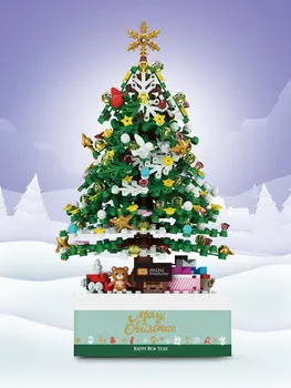 Vianočný Stromček Nový Produkt stavebným Krajiny Music Box Santa Claus Puzzle Montáž Deti na Vianoce