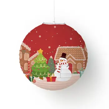 Vytlačené Vianočné Svietidla 6pcs 30 cm Santa Elk Snehuliak Snowflake Skladacie netkanej Textílie Diy Dovolenku