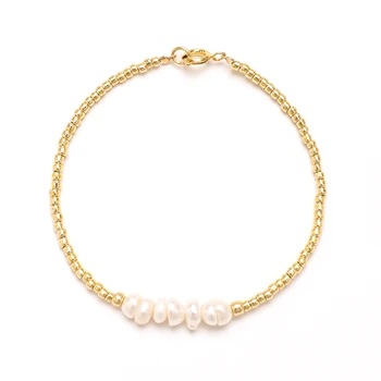 ZMZY Jednoduché Minimalis Zlatá Farba Prírodné Perlový Náramok Elegantná Miyuki Osiva Korálky Pulseras String Náramky Šperky pre Ženy