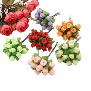 veľa Hodváb Rose Umelé Kvety, Kytice Falošné Kvety pre Domova Vianočný Večierok Svadobné Dekorácie Veniec Príslušenstvo