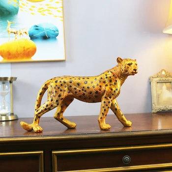 Šťastie Leopard Socha Živice Umenie Ornament, Vstupná Obývacia Izba TV Kabinet Desktop Úrad kolaudačné párty Dekorácie Otvorenie Darček