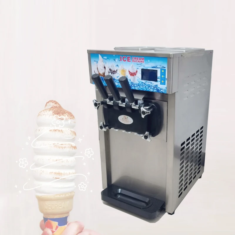 110V/220V Tri Chuť Soft Ice Cream Stroj Komerčné Mrazené Ice Cream Stroj Automat 18-25 L/H