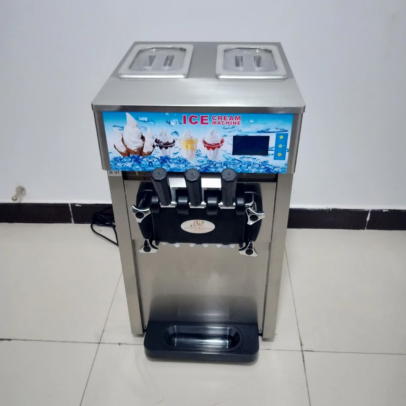 110V/220V Tri Chuť Soft Ice Cream Stroj Komerčné Mrazené Ice Cream Stroj Automat 18-25 L/H