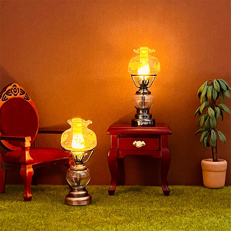 1pc domček pre bábiky Miniatúrne LED Svetlo Sviečkový Lampa Stolná Lampa Domov Osvetlenie Model Nábytok Dekor Hračka Bábika Dom Príslušenstvo