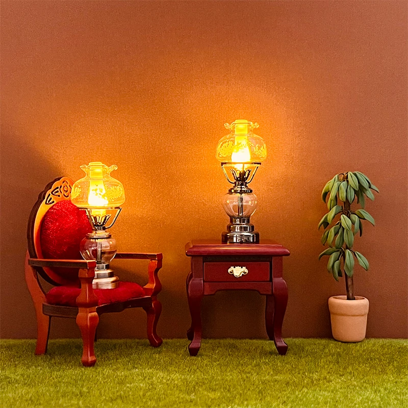 1pc domček pre bábiky Miniatúrne LED Svetlo Sviečkový Lampa Stolná Lampa Domov Osvetlenie Model Nábytok Dekor Hračka Bábika Dom Príslušenstvo