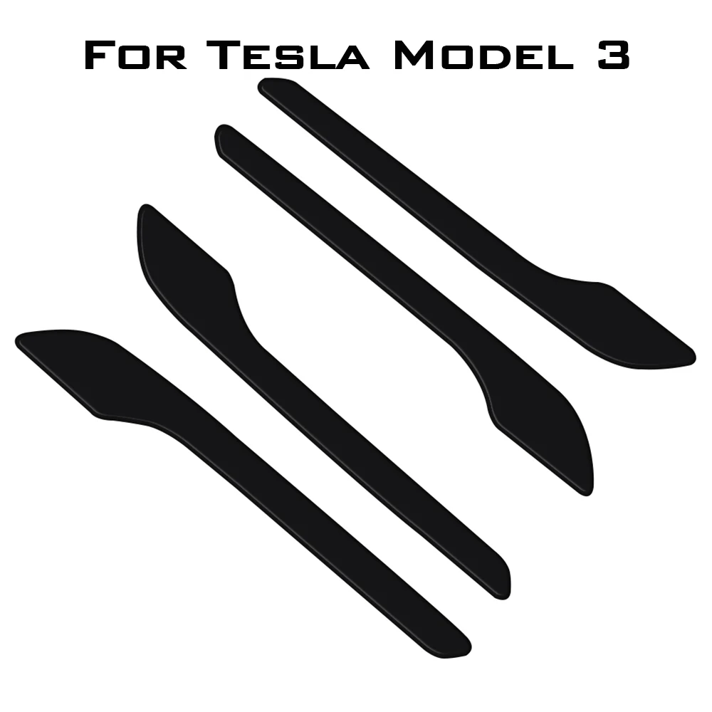 4Pcs Auto Vonkajšie kľučky Nálepky Dekorácie Kryt Výbava pre Tesla Model 3 Model3 2016 2017 2018 2019 2020 2021 Príslušenstvo