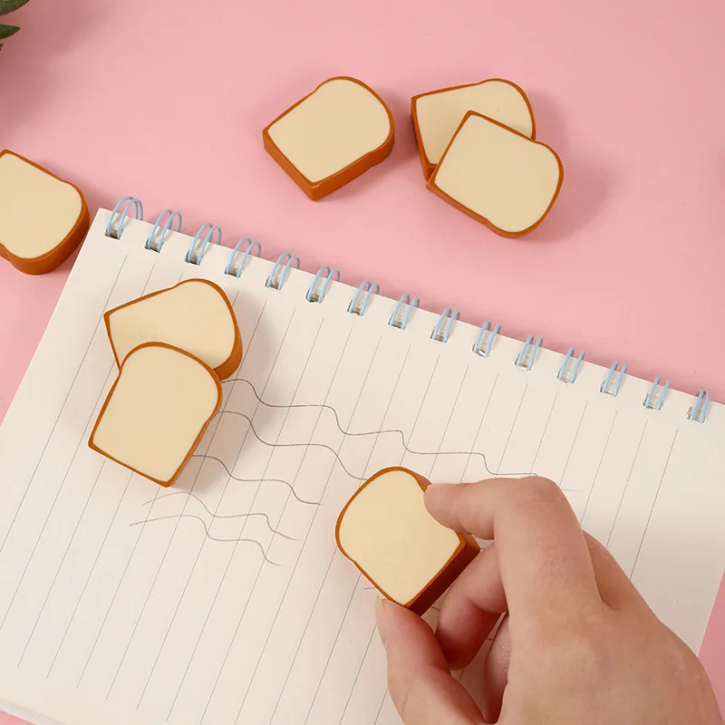 Kreatívne Toast Tvar Gumy Kawaii Mini Chlieb Vzhľad Ceruzky Gumy Študent Papiernictvo Cena pre Študentov