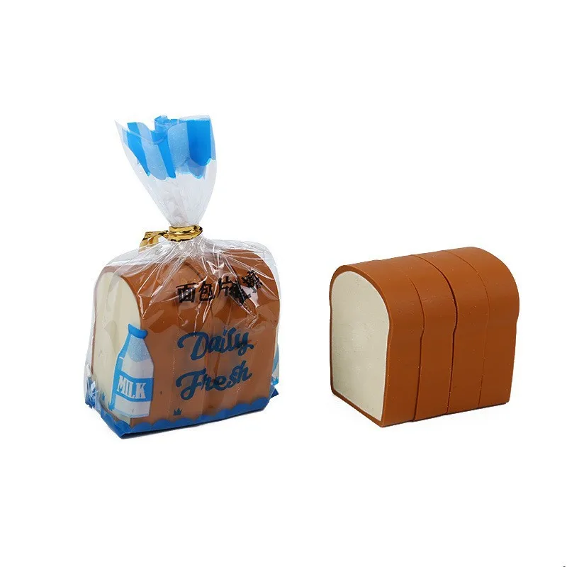 Kreatívne Toast Tvar Gumy Kawaii Mini Chlieb Vzhľad Ceruzky Gumy Študent Papiernictvo Cena pre Študentov