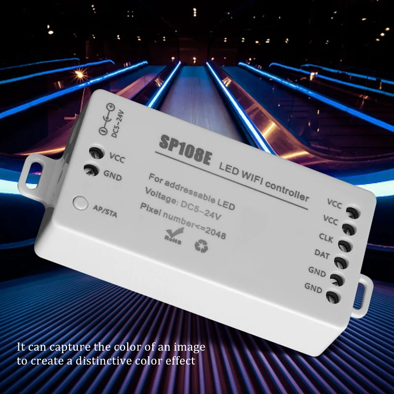 LBER SP108E LED Wifi Magic Radič WS2812B WS2813 Atď LED Pásy Modul Svetlo Smart APP Bezdrôtové Ovládanie IOS 10/Android DC 4.4