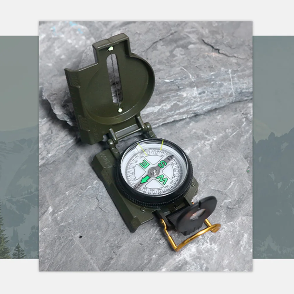 Prenosné Compas1s Outdoor Camping FoldingCompass Army Zelená Farba Turistika Prežitie Výlet Presné Navigačné Expeditio1n Nástroj