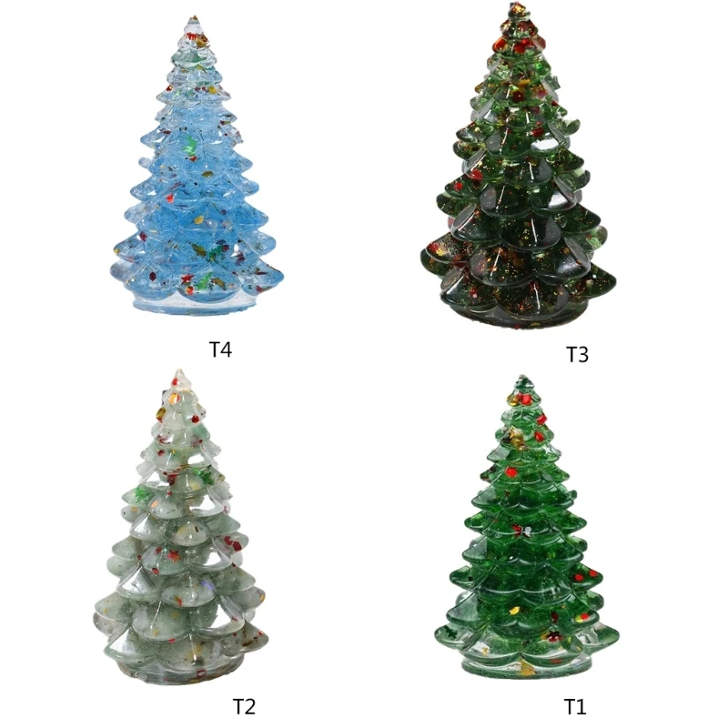 Umelé Živice Miniatúry Vianočný Strom Dekorácie Trblietavých Kryštálov Kameň Ploche Ornament 6typ/9 cm Vysoká