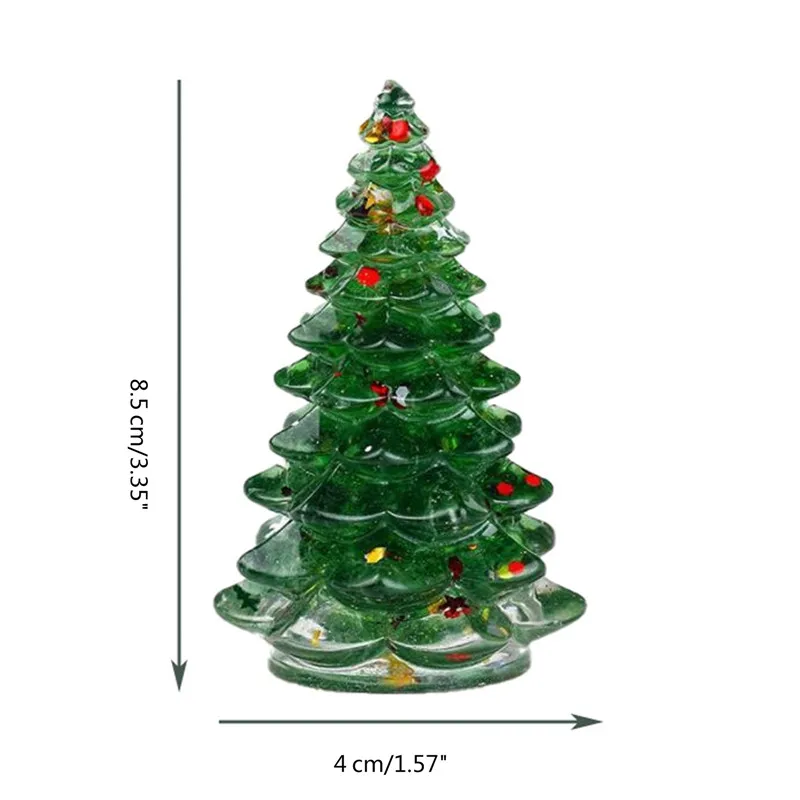 Umelé Živice Miniatúry Vianočný Strom Dekorácie Trblietavých Kryštálov Kameň Ploche Ornament 6typ/9 cm Vysoká