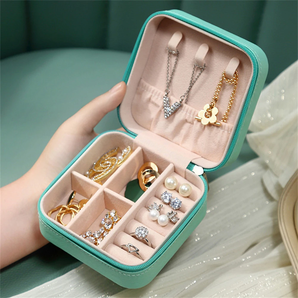 Šperky Úložný Box Multi-Článková (Storage Area Náhrdelníky Náušnice, Prsteň, Šperky Box Domáce Cestovné Prenosné PU Kožené Úložný Box Darček